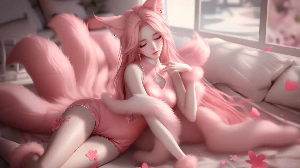 粉色狐狸动态壁纸