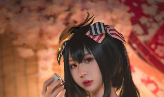 西园寺南歌cos大凤+玛修女仆+折耳犬黑色连体衣写真