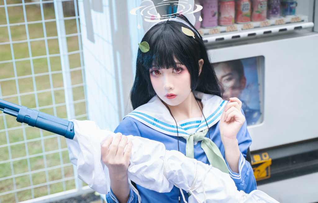 小和甜酒cos年夕旗袍双人御守+黑羽+霞沢美游写真